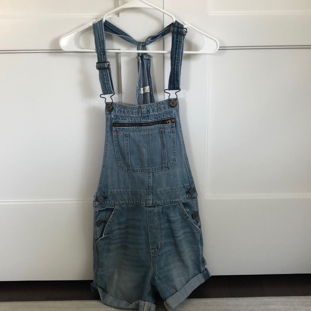 Abercrombie and Fitch Blue Overalls